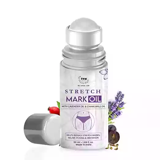 TNW-THE NATURAL WASH Stretch Mark Oil with Roll On for Reducing Scars & Pigmentation | With Lavender & Chamomile Oil 